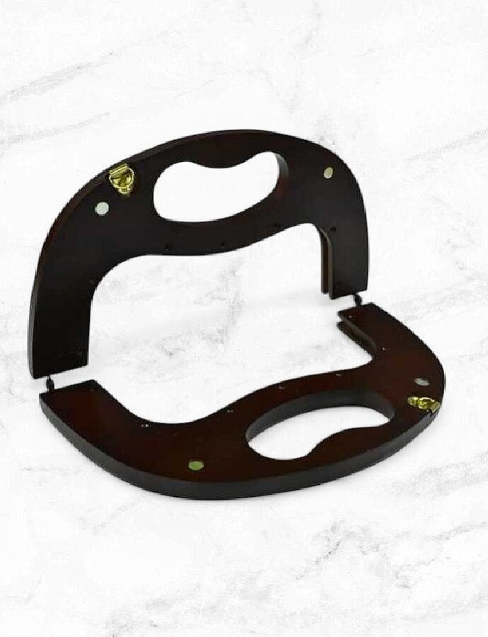 GORA,22 CM AHŞAP ÇANTA BURSU KAHVE - 2