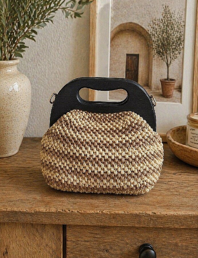 GORA,22 CM AHŞAP ÇANTA BURSU - 3