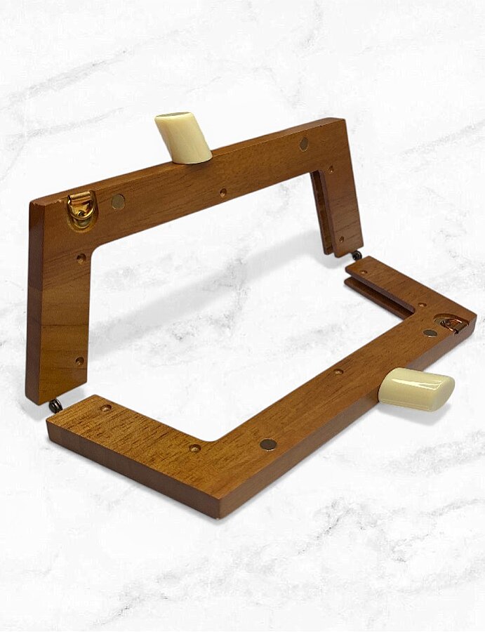 GORA,23 CM AHŞAP ÇANTA BURSU - 2