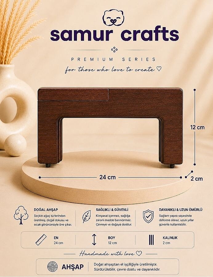 GORA,24 CM AHŞAP ÇANTA BURSU DİKDÖRTGEN MODEL - 1