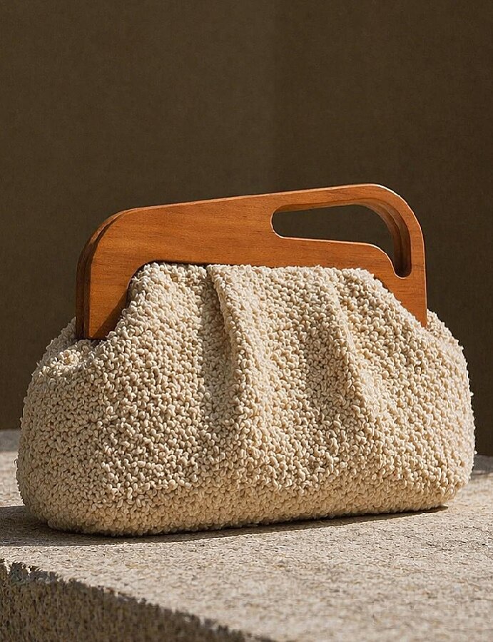 GORA,25 CM AHŞAP ÇANTA BURSU AHŞAP - 3