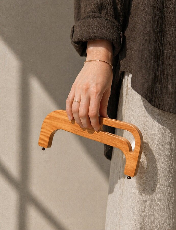 GORA,25 CM AHŞAP ÇANTA BURSU AHŞAP - 4