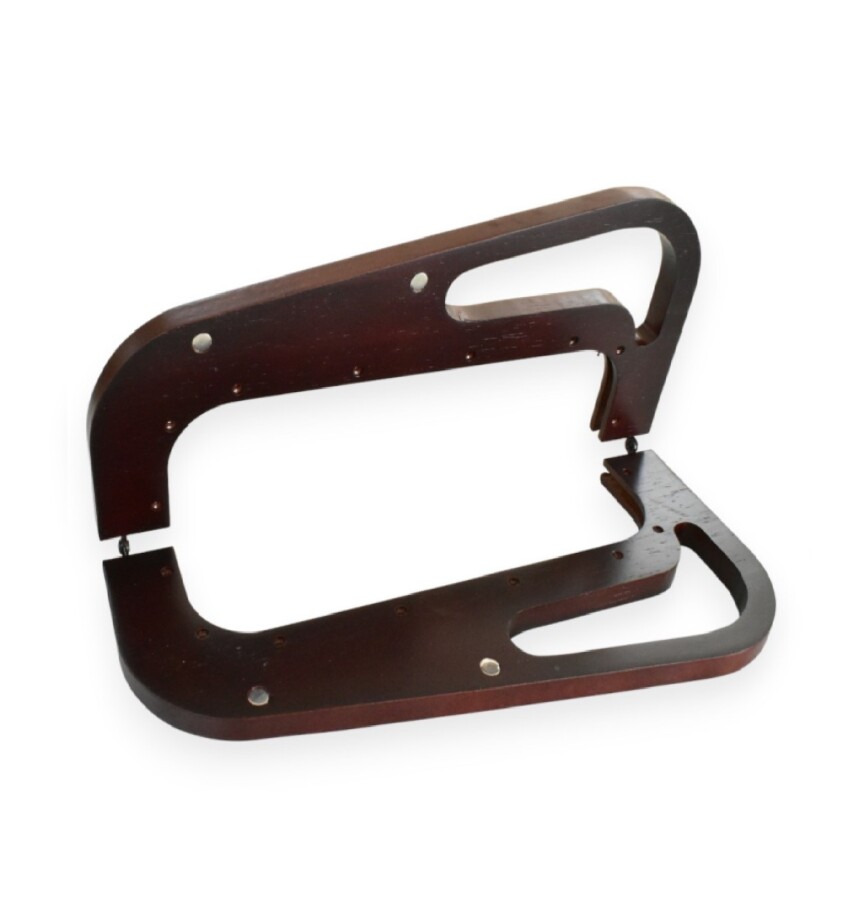 GORA,25 CM AHŞAP ÇANTA BURSU KAHVE - GORA (1)