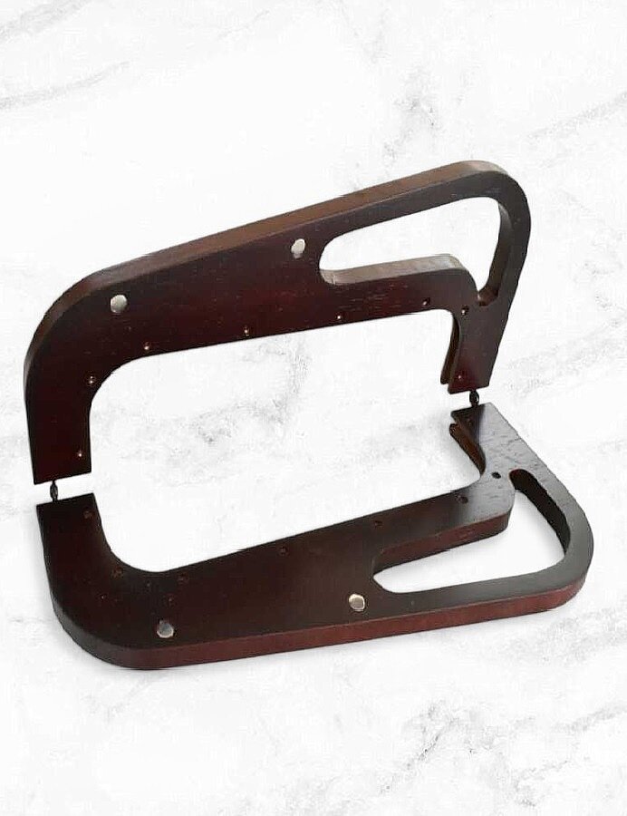 GORA,25 CM AHŞAP ÇANTA BURSU KAHVE - GORA (1)