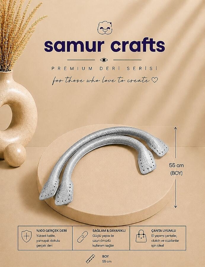 GORA,55 CM BORULU ÇANTA SAPI GÜMÜŞ - 1