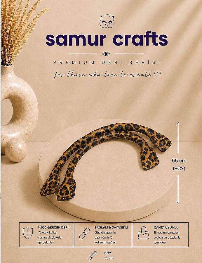 GORA,55 CM BORULU ÇANTA SAPI LEOPAR - 1