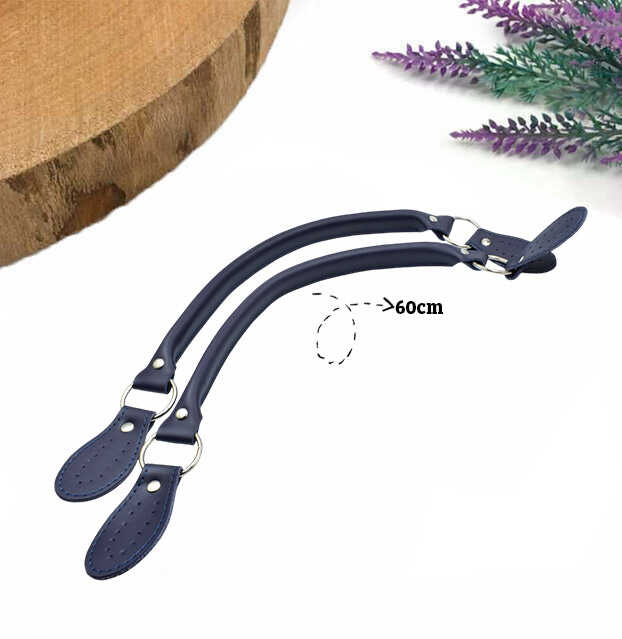 Gora,60 Cm Borulu Uçları Metal Çanta Sapı Lacivert