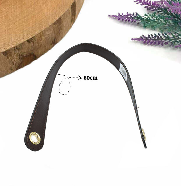 GORA,60 CM DERİ KUŞ GÖZLÜ ÇANTA SAPI KAHVE - GORA