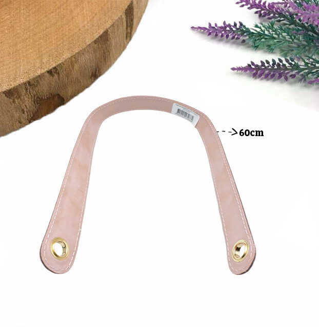 GORA,60 CM DERİ KUŞ GÖZLÜ ÇANTA SAPI PUDRA - GORA