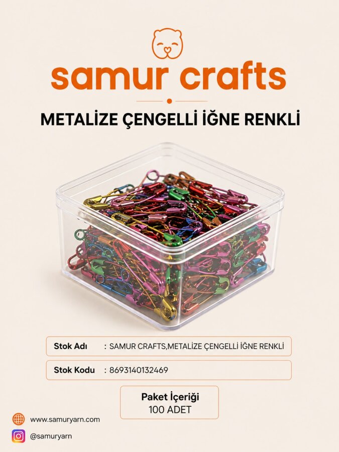 SAMUR CRAFTS,METALİZE ÇENGELLİ İĞNE RENKLİ - GORA