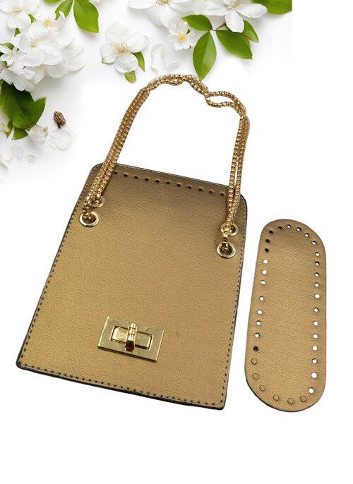 GORA,DERİ ÇANTA SET NO:24 BRONZ - 1