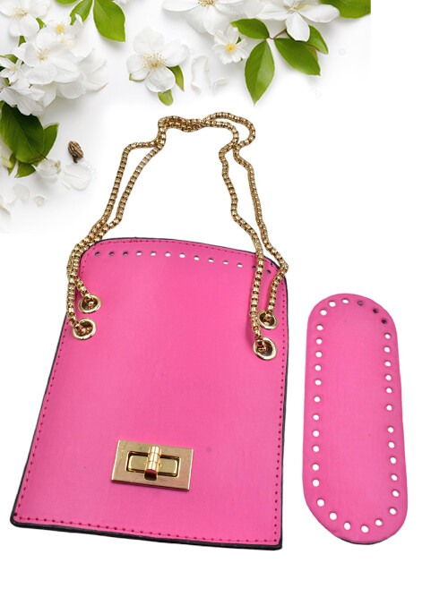 GORA,DERİ ÇANTA SET NO:24 PEMBE - 1