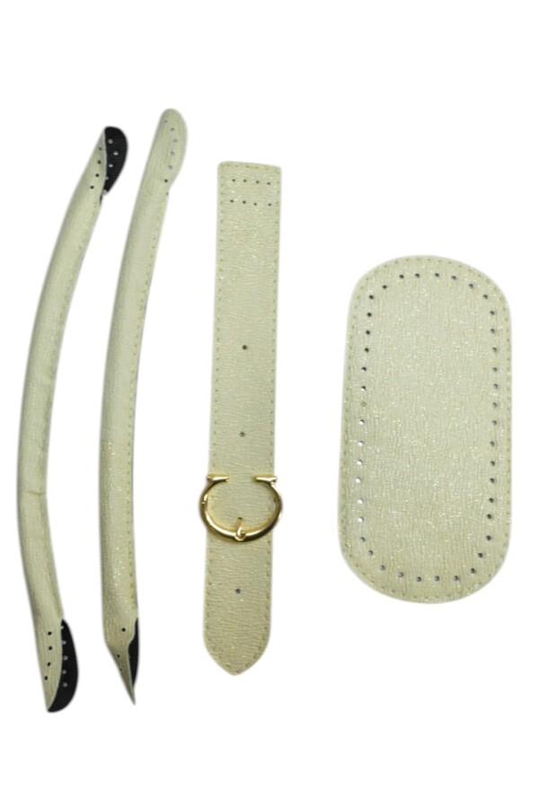 GORA,DERİ ÇANTA SET NO:25 KREM - 1