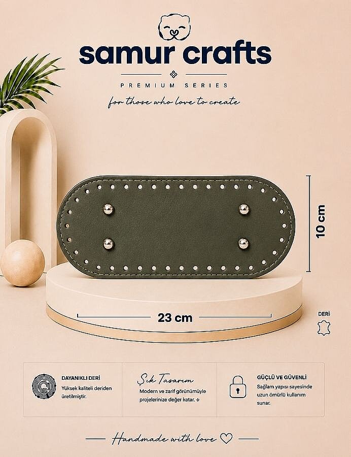 GORA,DERİ ÇANTA TABANI 10X23CM HAKİ - GORA