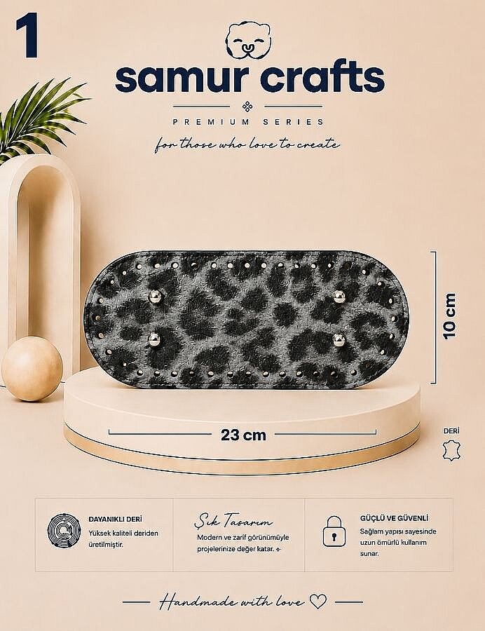 GORA,DERİ ÇANTA TABANI 10X23CM LEOPAR - 1