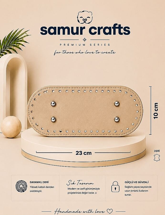 GORA,DERİ ÇANTA TABANI 10X23CM TAŞ - GORA