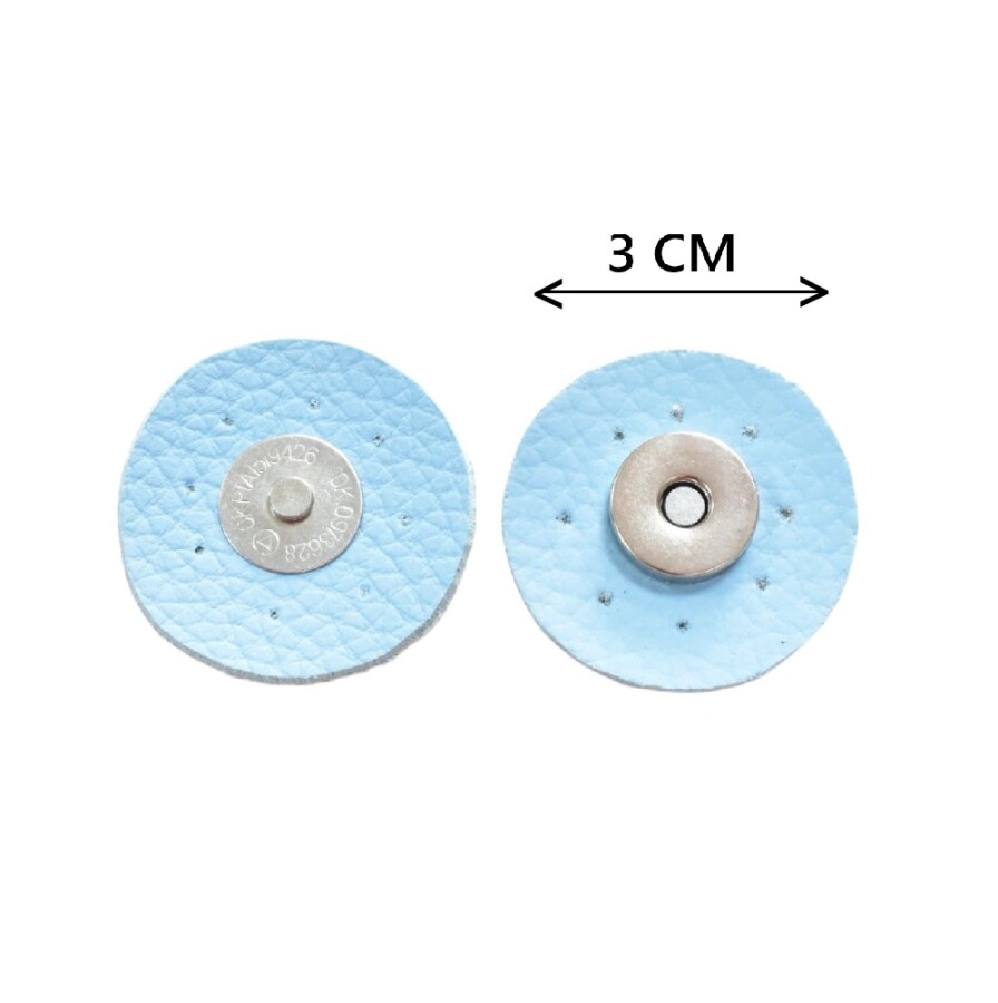 GORA,DERİ DİKMELİ MIKNATIS AÇIK MAVİ - GORA