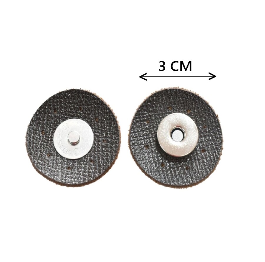 GORA,DERİ DİKMELİ MIKNATIS KAHVE - GORA