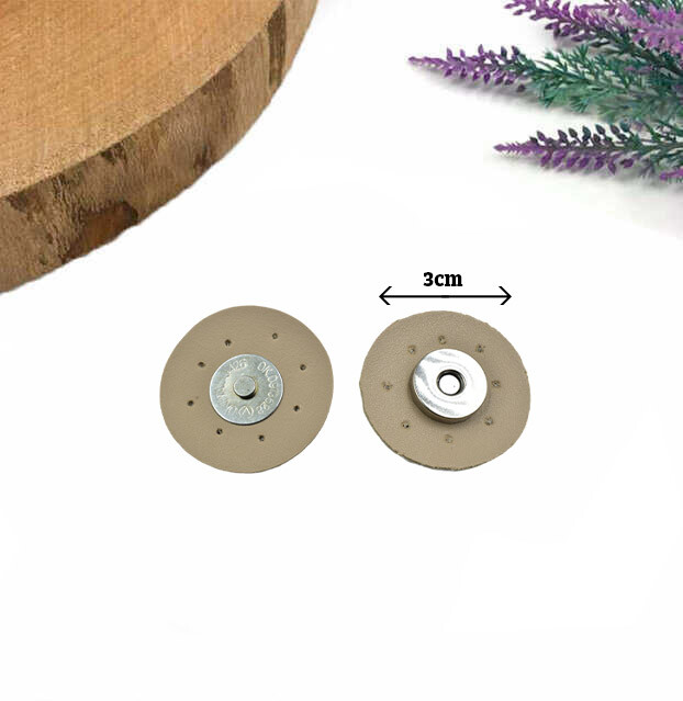 GORA,DERİ DİKMELİ MIKNATIS KREM - GORA