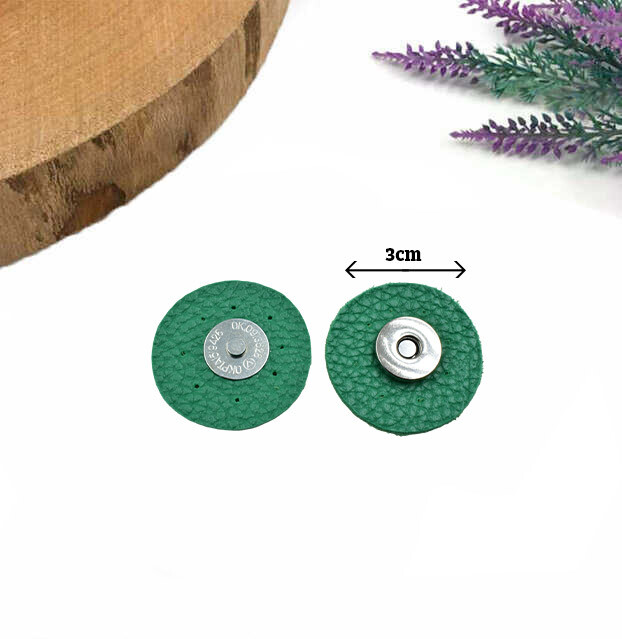 GORA,DERİ DİKMELİ MIKNATIS YEŞİL - GORA