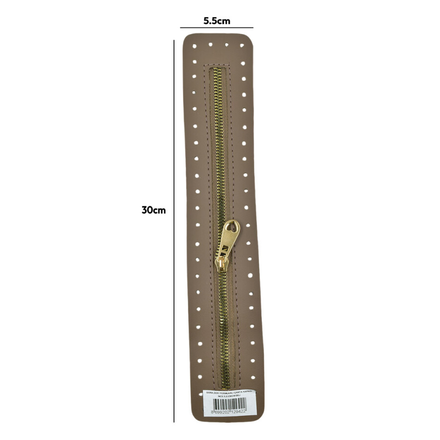 GORA,DERİ FERMUARLI ÇANTA KAPAĞI İNCE 5,5X30CM BEJ - GORA