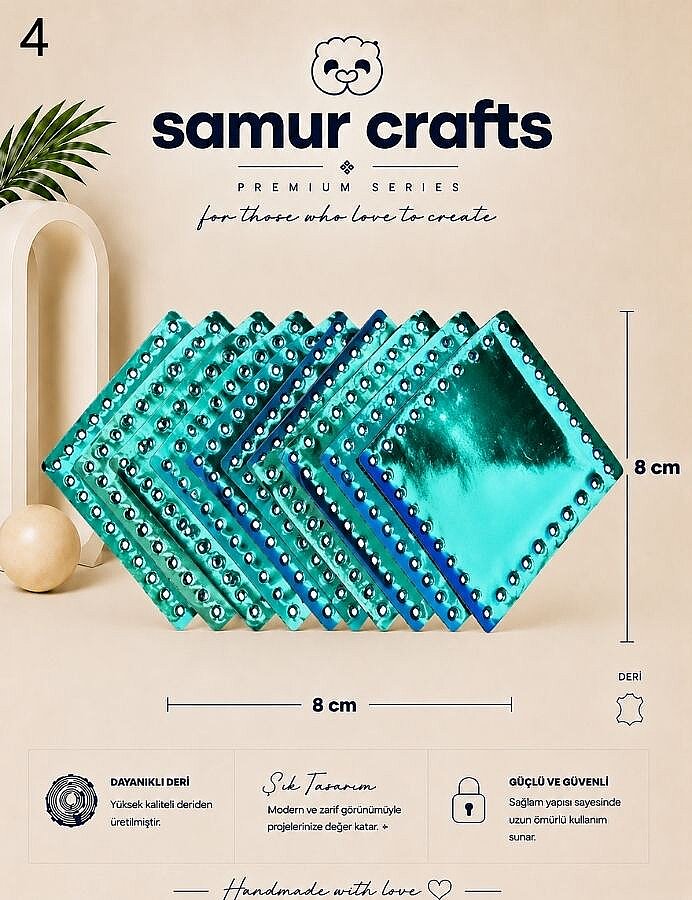 GORA,DERİ KARE ÇANTA SETİ 8X8 CM (10 ADET) - 5