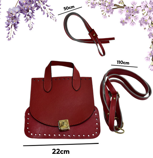 GORA,DERİ SIRT ÇANTASI SETİ KIRMIZI - GORA