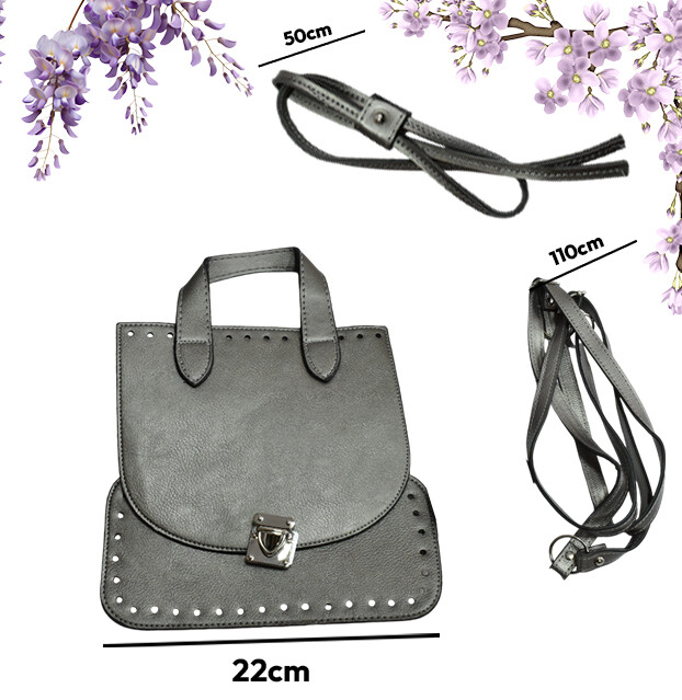 GORA,DERİ SIRT ÇANTASI SETİ PLATİN - 