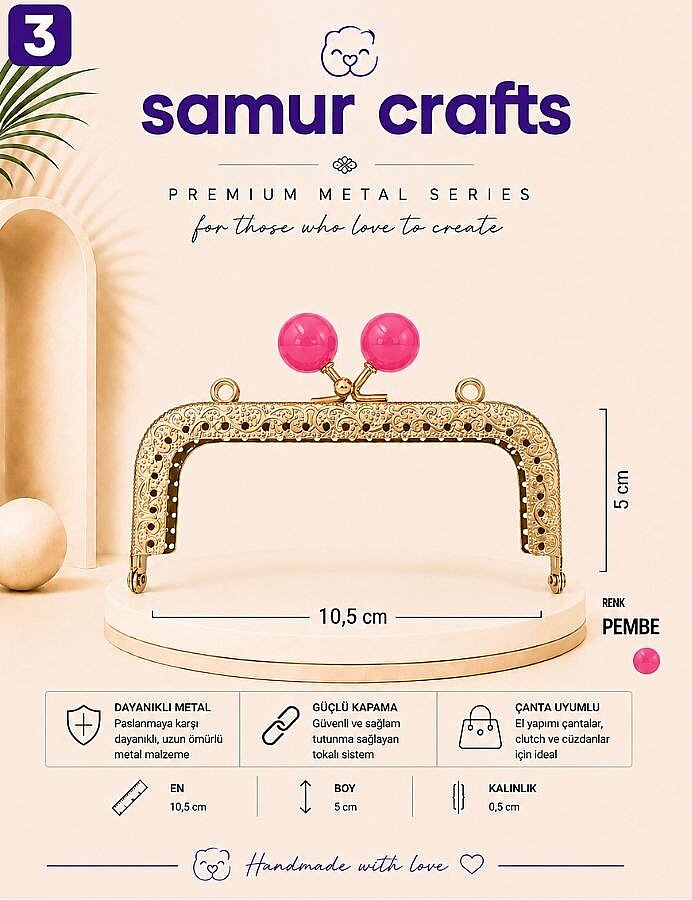 GORA,DİKDÖRTGEN KENARI DELİKLİ BURS 10,5 CM - 3