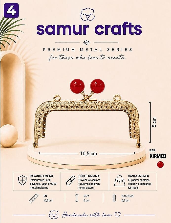 GORA,DİKDÖRTGEN KENARI DELİKLİ BURS 10,5 CM - 4