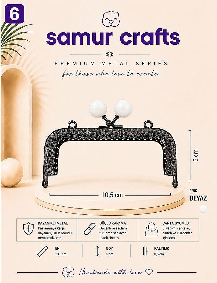 GORA,DİKDÖRTGEN KENARI DELİKLİ BURS 10,5 CM - 6