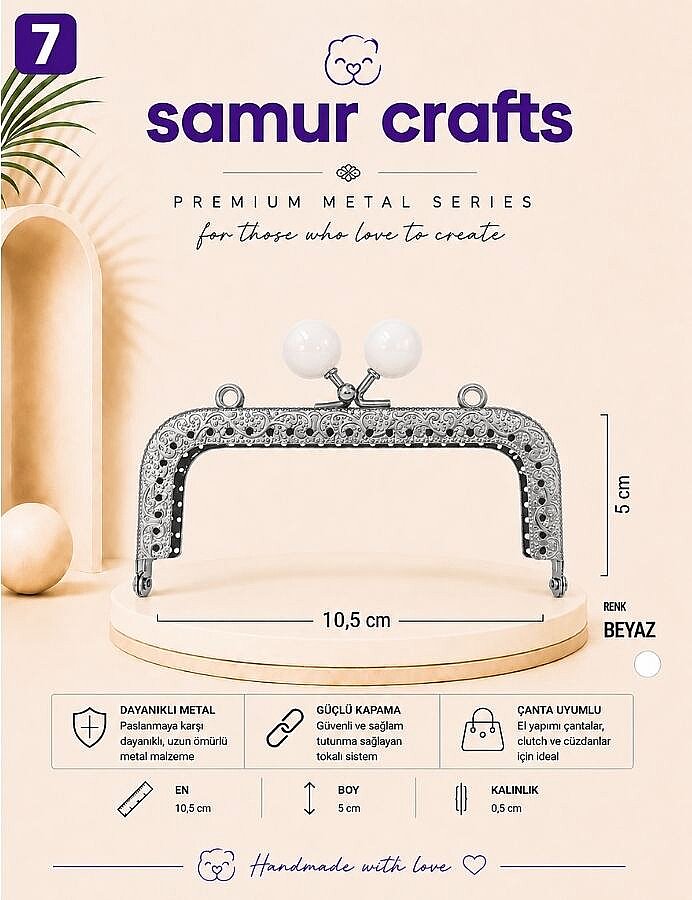 GORA,DİKDÖRTGEN KENARI DELİKLİ BURS 10,5 CM - 7