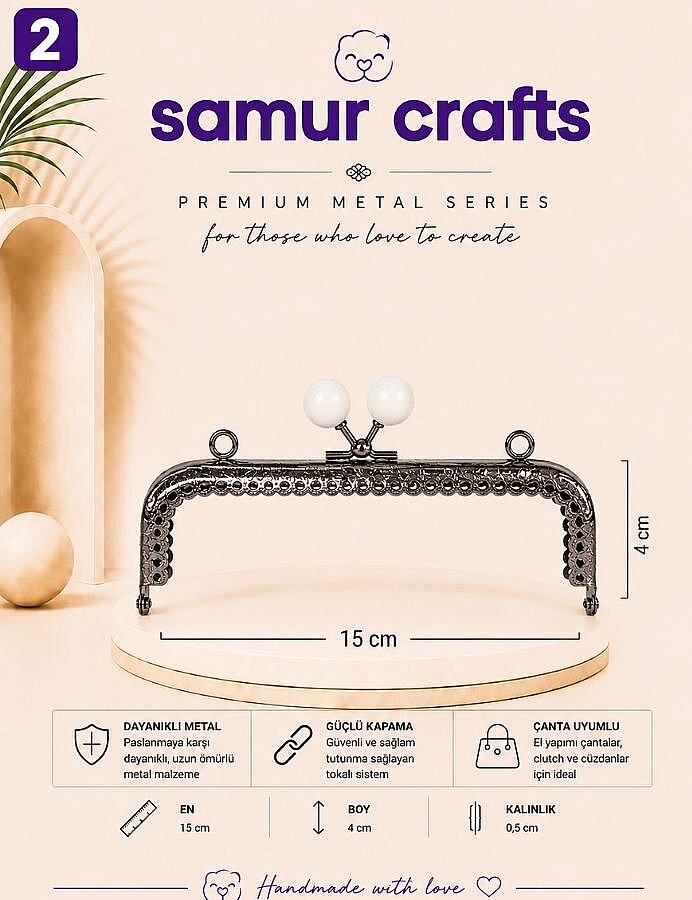 GORA,DİKDÖRTGEN KENARI DELİKLİ BURS 15 CM - (1)