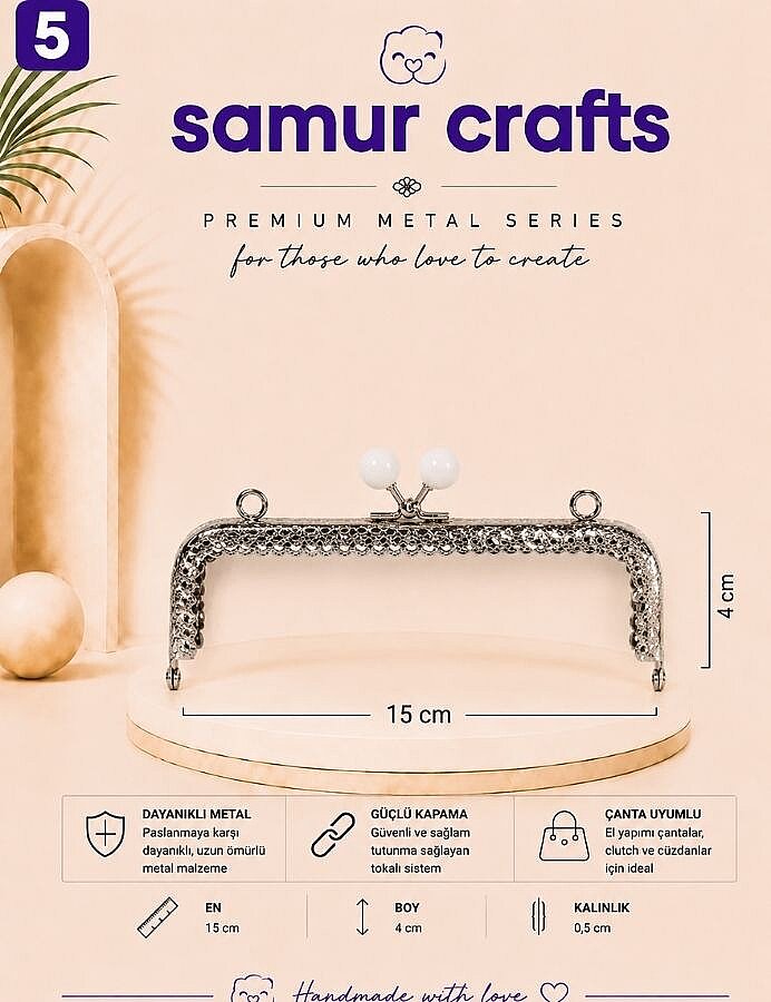 GORA,DİKDÖRTGEN KENARI DELİKLİ BURS 15 CM - 5
