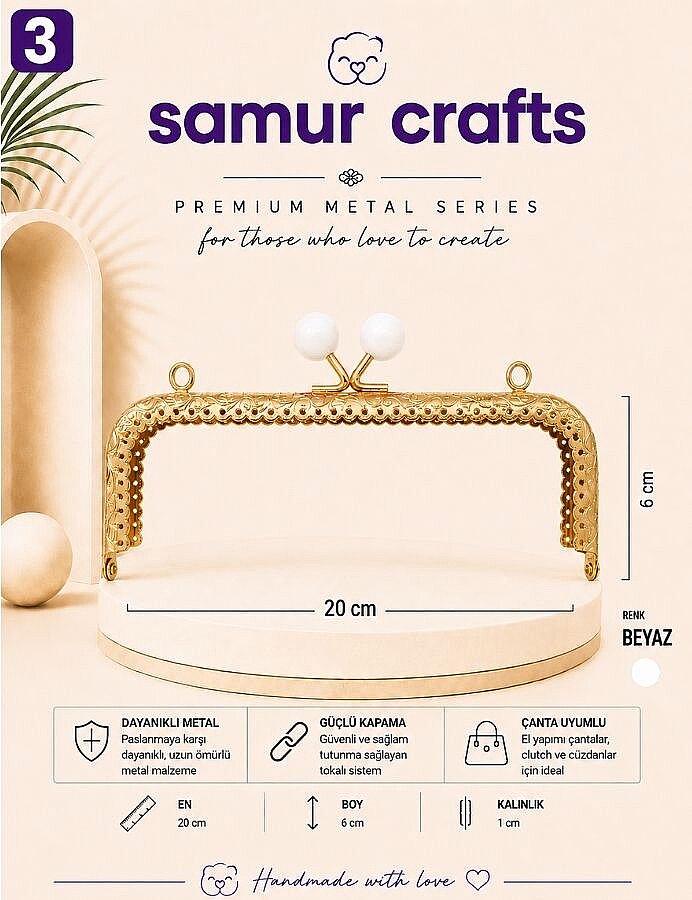 GORA,DİKDÖRTGEN KENARI DELİKLİ BURS 20 CM - 3
