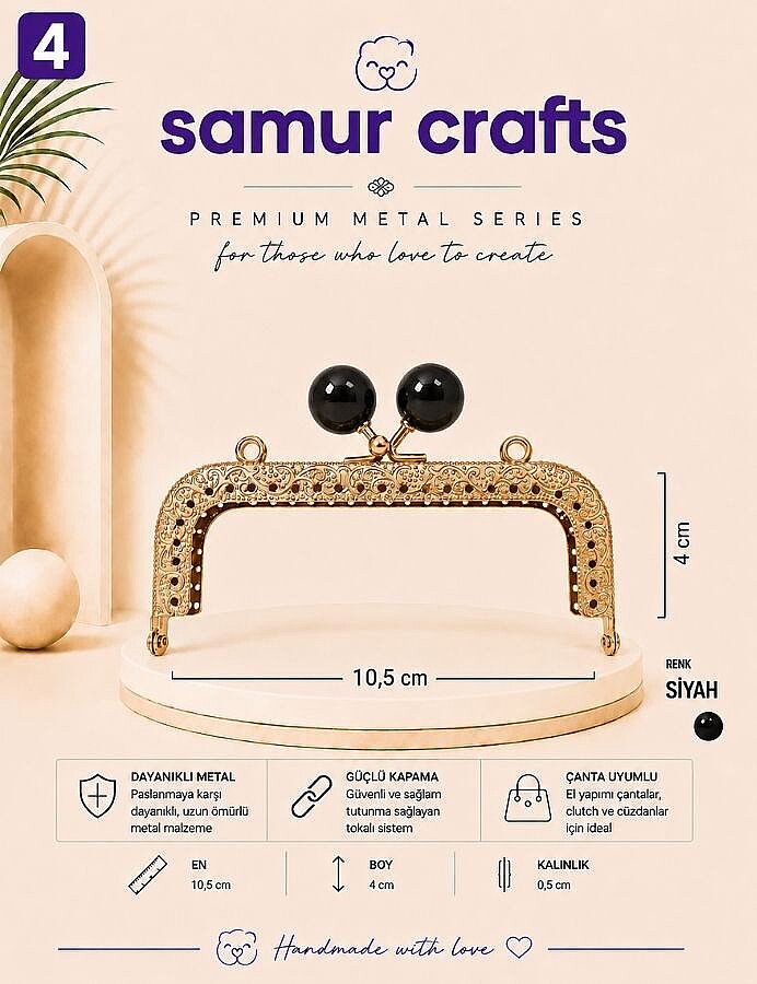 GORA,DİKDÖRTGEN KENARI DELİKLİ BURS 8,5 CM - 4