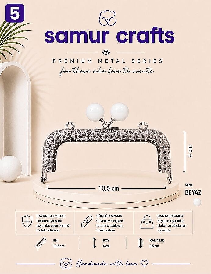 GORA,DİKDÖRTGEN KENARI DELİKLİ BURS 8,5 CM - 5