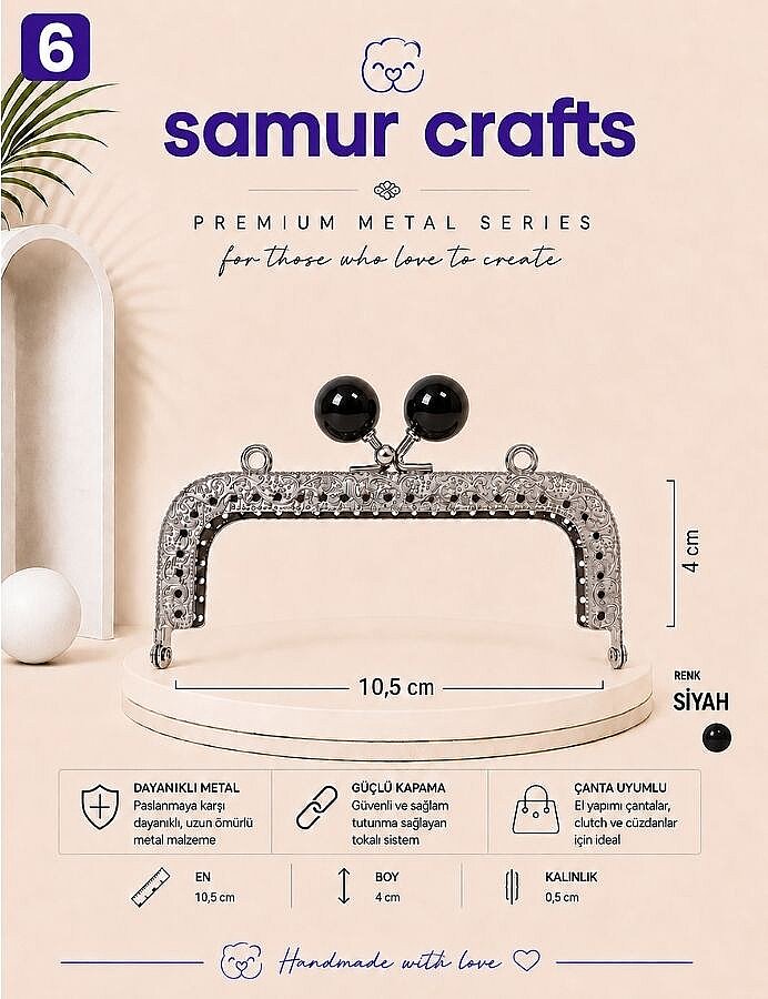 GORA,DİKDÖRTGEN KENARI DELİKLİ BURS 8,5 CM - 6