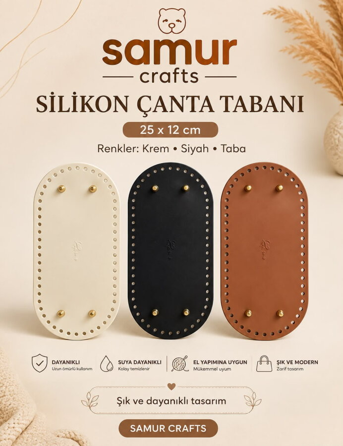 SAMUR CRAFTS,SİLİKON ÇANTA TABANI 25*12 - 