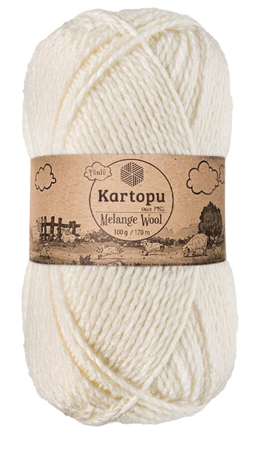 KARTOPU,MELANGE WOOL K0013 AÇIK KREM - KARTOPU
