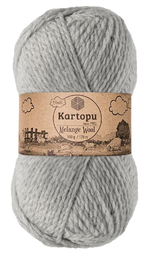KARTOPU,MELANGE WOOL K1000 AÇIK GRİ - KARTOPU