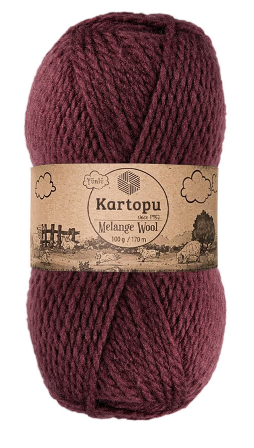 KARTOPU,MELANGE WOOL K1707 MÜRDÜM - KARTOPU