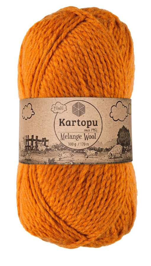 KARTOPU,MELANGE WOOL K1854 KOYU HARDAL - KARTOPU