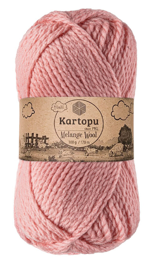 KARTOPU,MELANGE WOOL K2116 PUDRA - KARTOPU