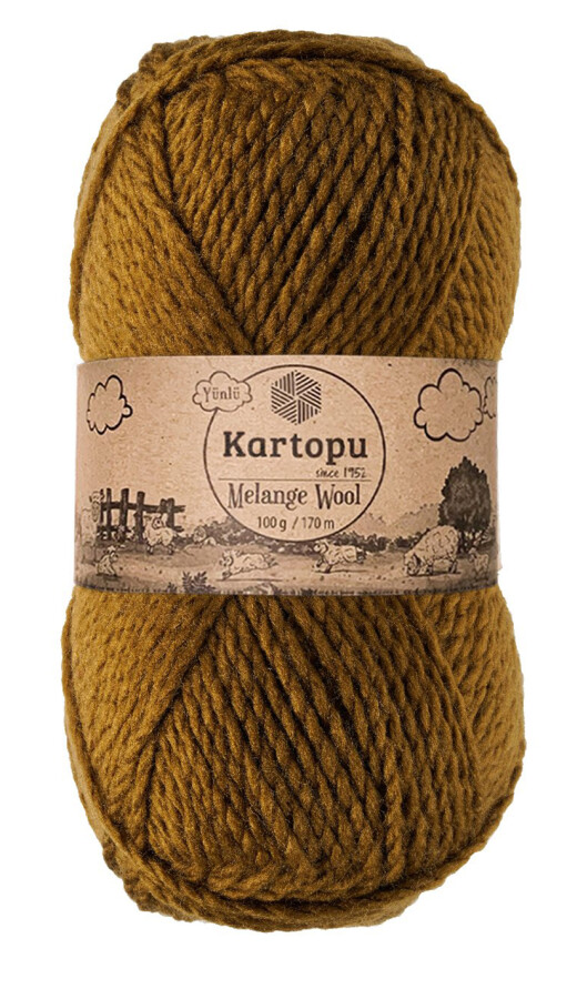 KARTOPU,MELANGE WOOL K4001 ASKERİ YEŞİL - KARTOPU
