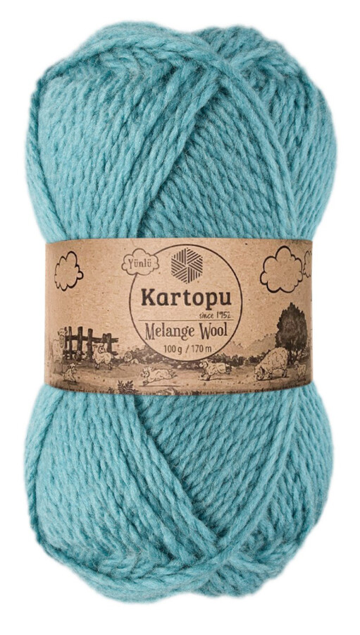 KARTOPU,MELANGE WOOL K5017 BENETTON YEŞİL - KARTOPU
