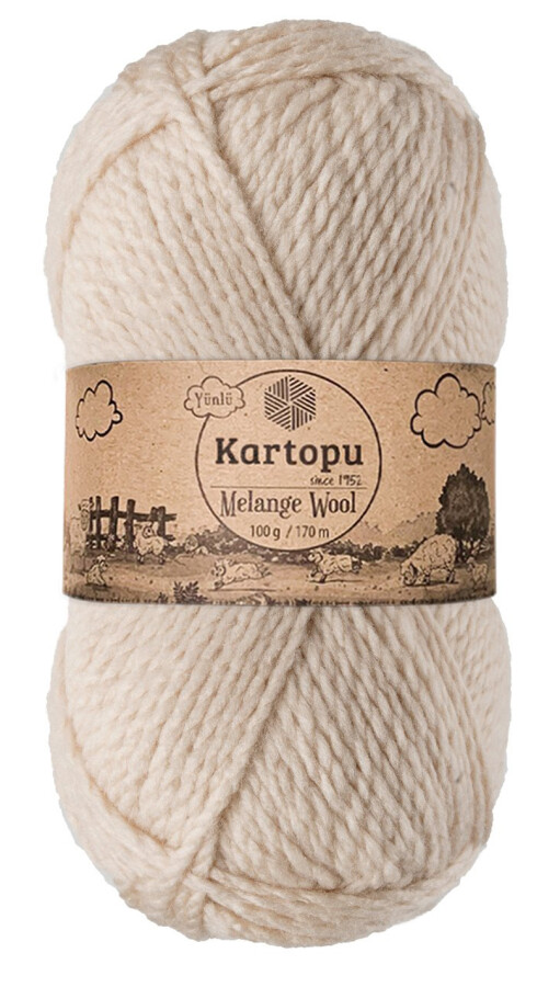KARTOPU,MELANGE WOOL K0855 TAŞ - KARTOPU