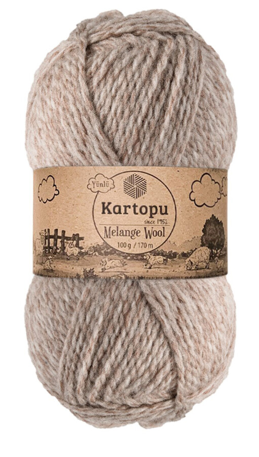 KARTOPU,MELANGE WOOL K9002 BEJ - KARTOPU