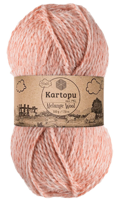 KARTOPU,MELANGE WOOL K9003 PUDRA - KARTOPU