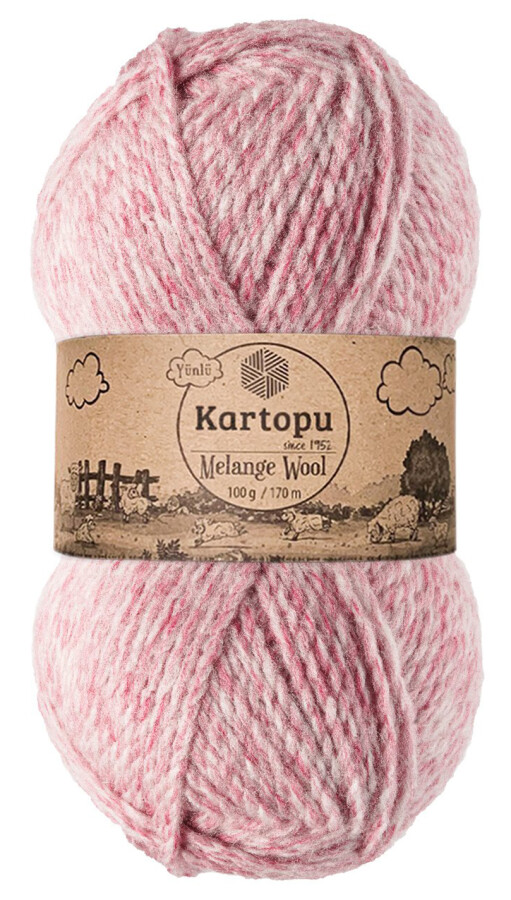 KARTOPU,MELANGE WOOL K9004 KOYU PUDRA - KARTOPU